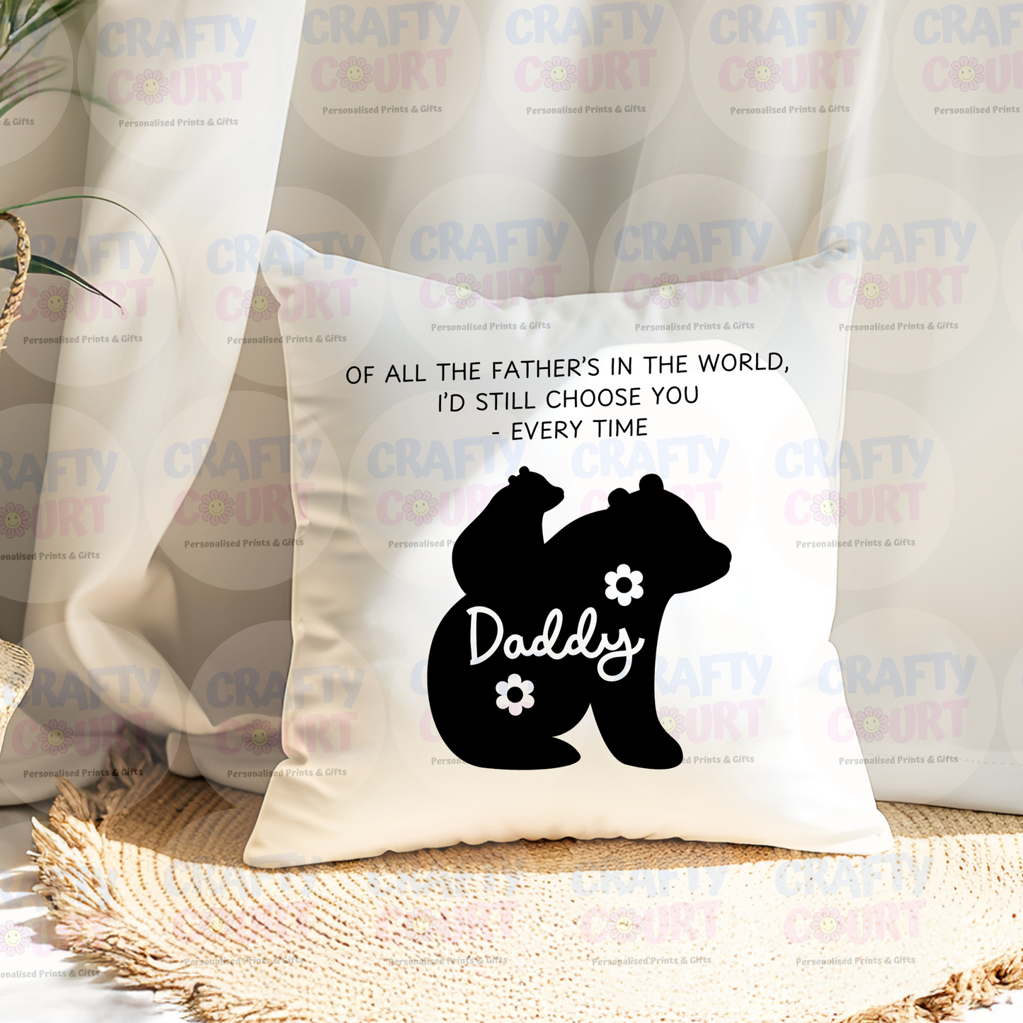 Personalised Cushion for Daddy: Bear