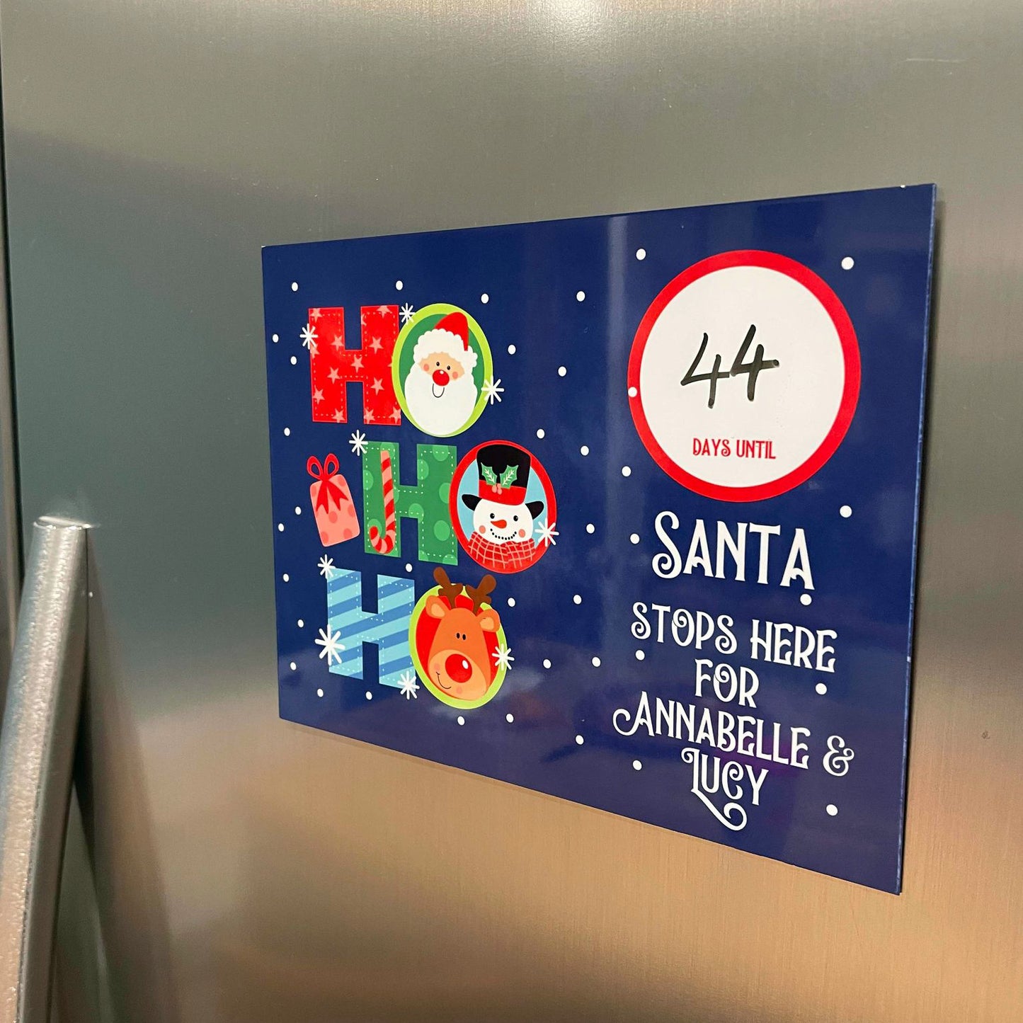 Personalised Christmas Countdown Sign - Navy