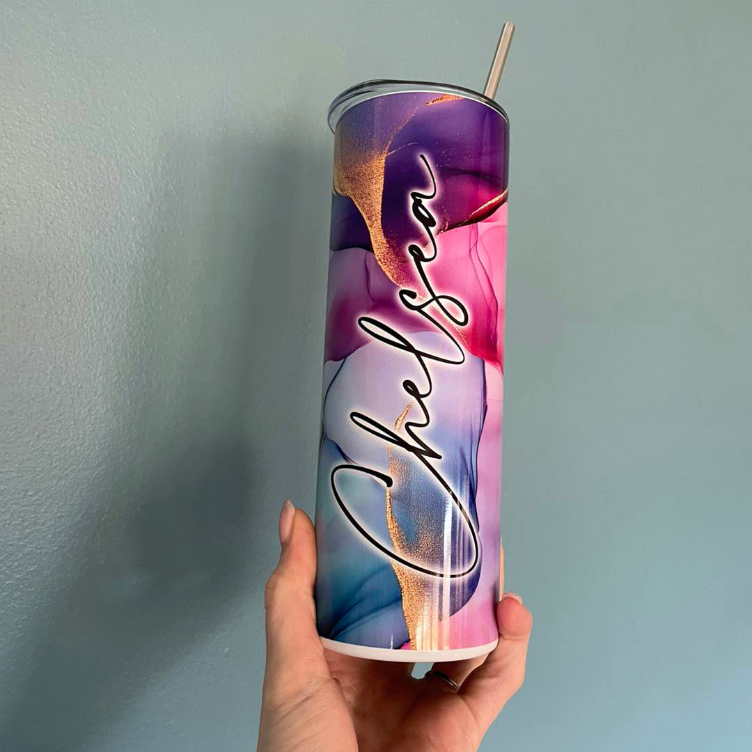 Personalised 20oz Steel Colour Splash Tumbler