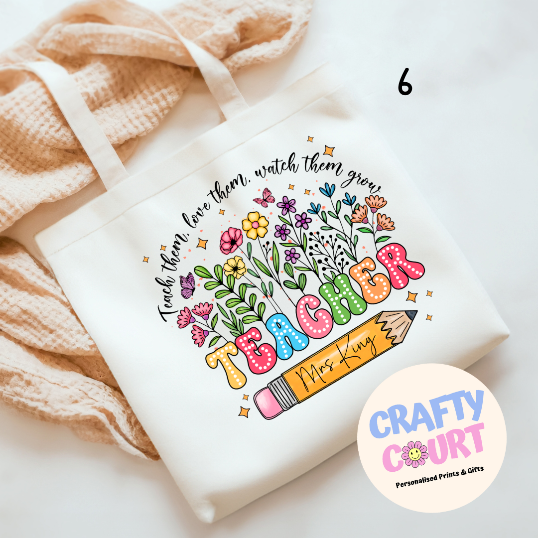 Personalised Teacher Tote Bag: 10 Styles