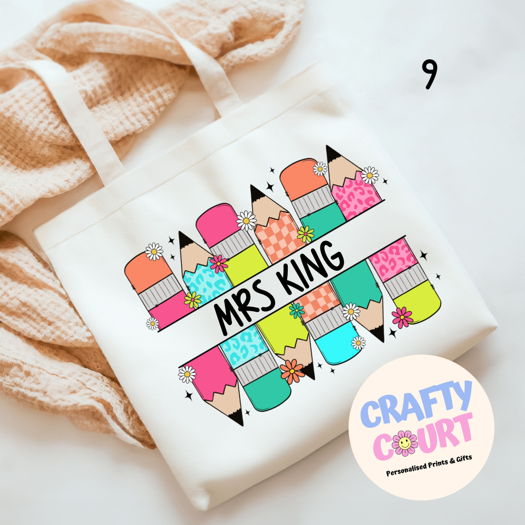 Personalised Teacher Tote Bag: 10 Styles