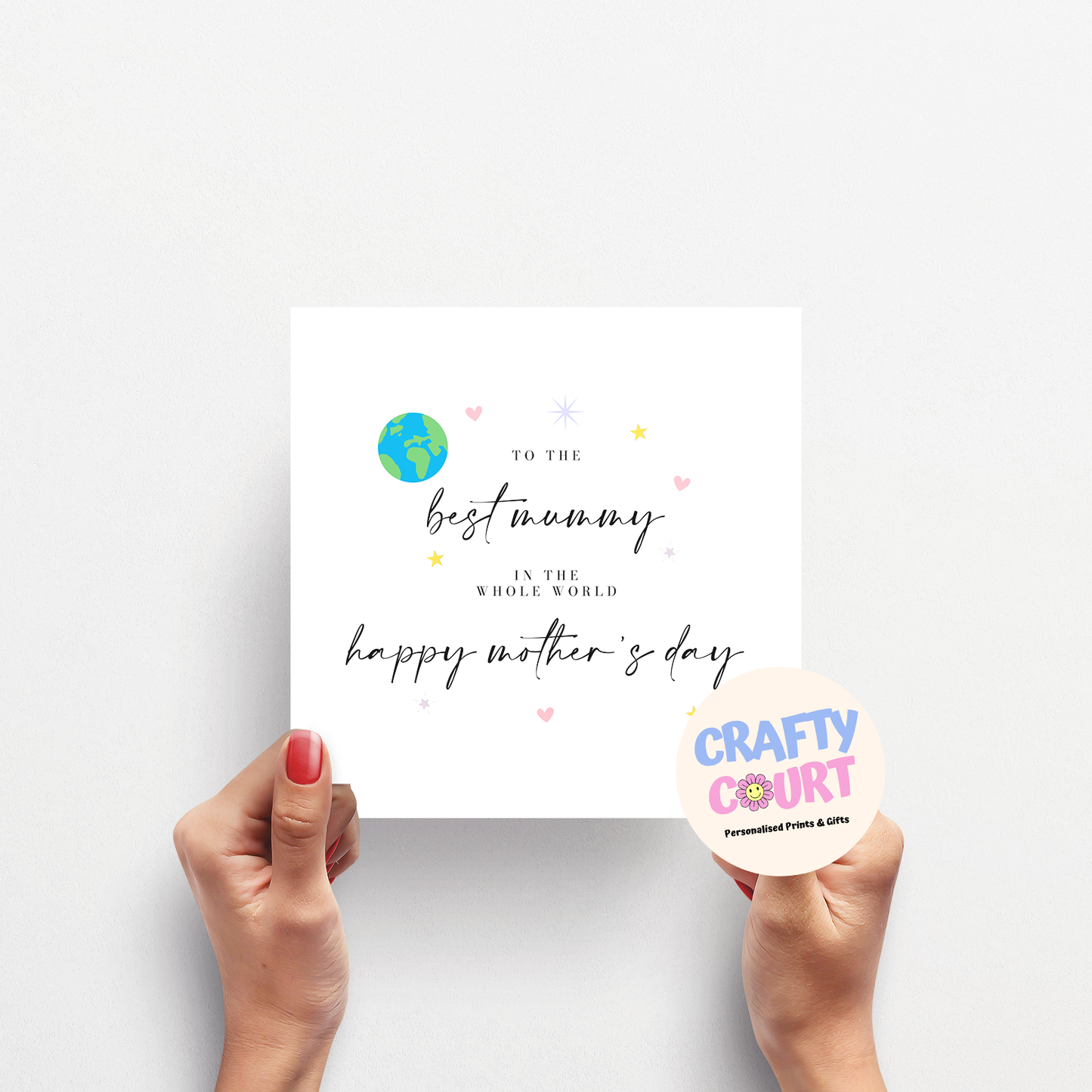 Personalised Mother's Day Card: World