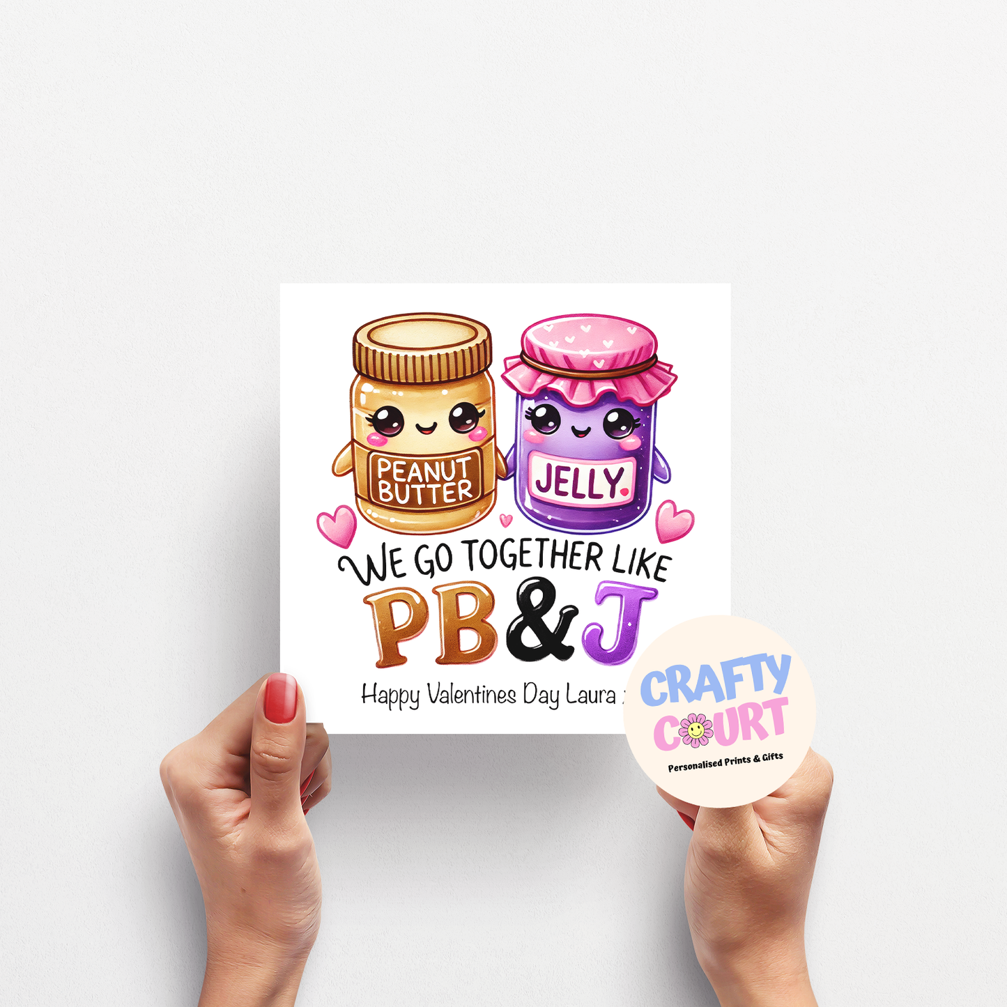 Personalised Valentine's Day Card; Peanut butter & jelly