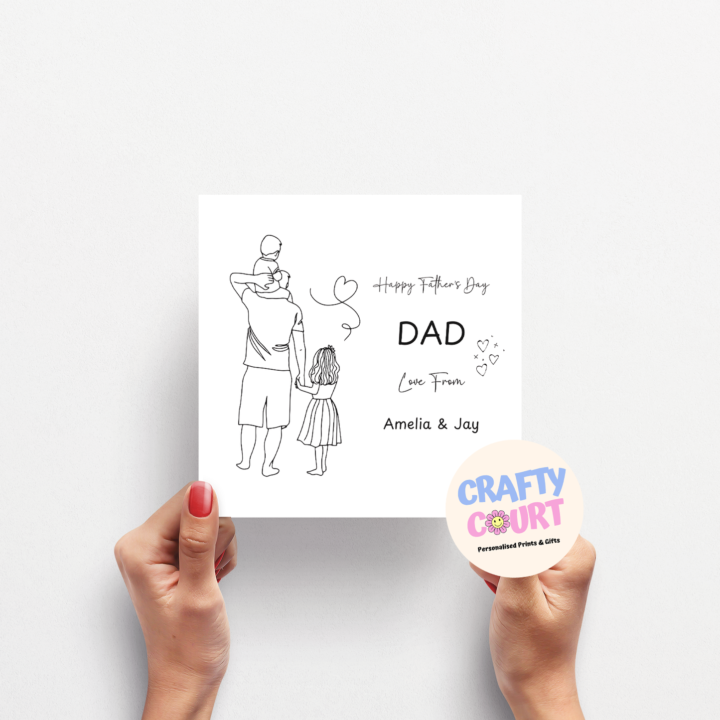 Personalised Father's Day Card: Girl + Boy