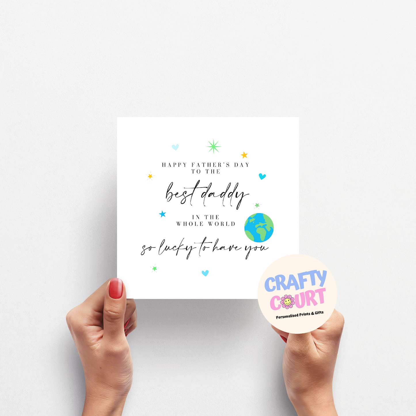 Personalised Father's Day Card: World