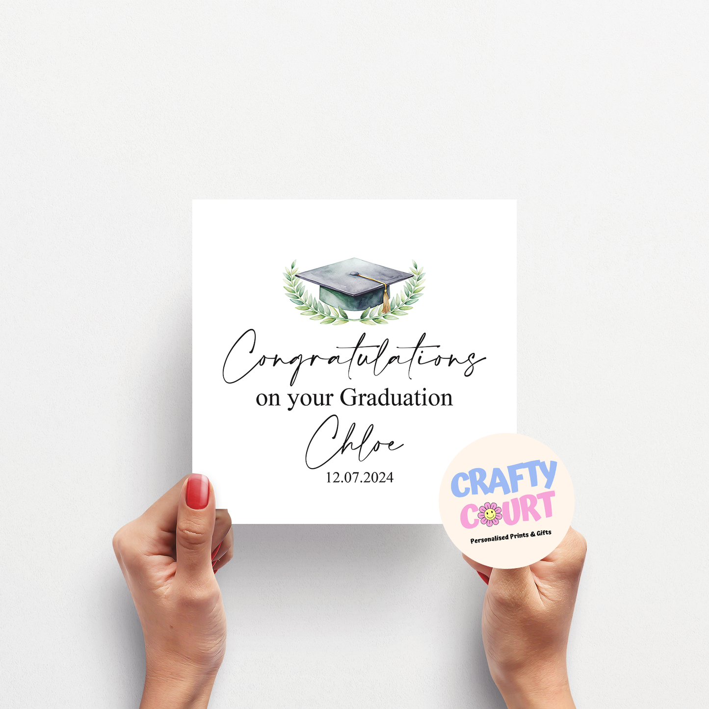 Personalised Graduation Card: Green hat