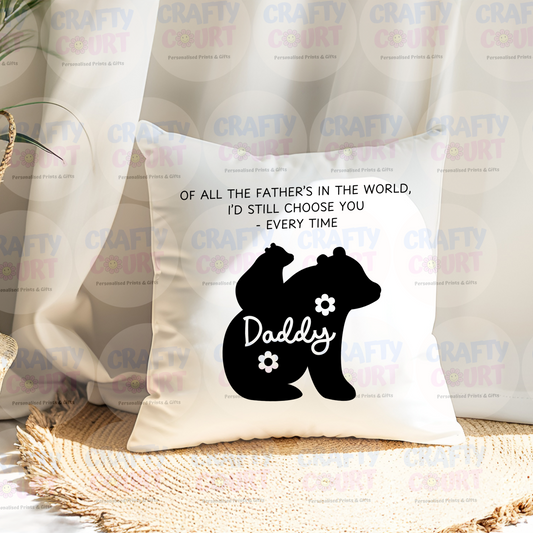 Personalised Cushion for Daddy: Bear