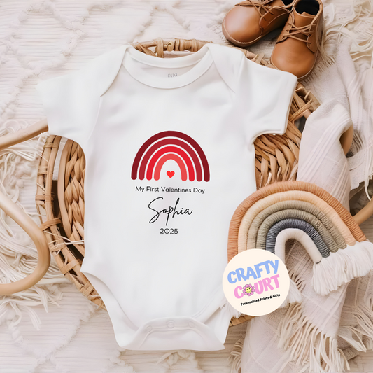 My First Valentines Personalised Baby Vest