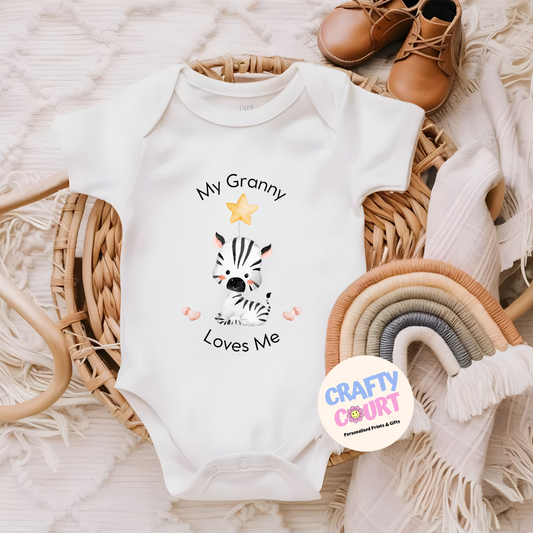 Zebra Design - (Name) Loves Me Baby Vest