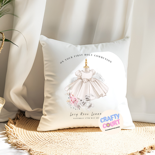 Personalised Holy Communion Cushion: Dress