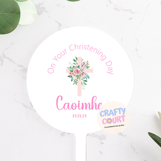 Personalised Cake Toppers: Christening cross