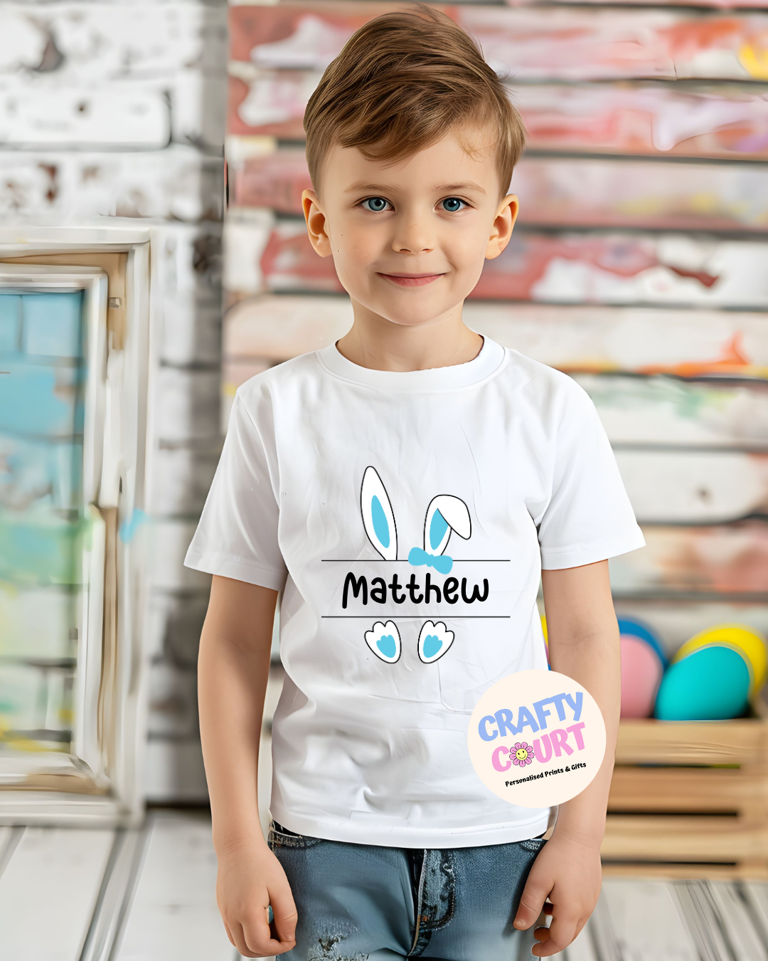 Kids personalised Easter T-Shirt: Design 1