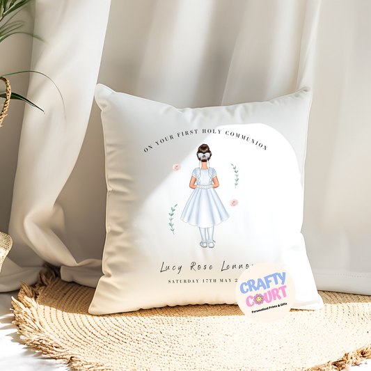 Personalised Holy Communion Cushion: Girl