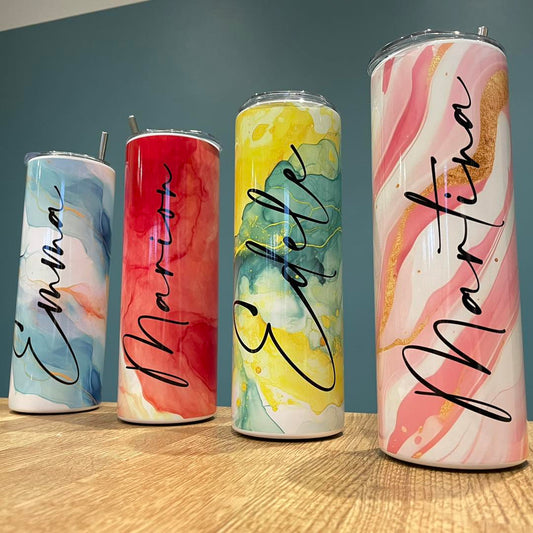 Personalised 20oz Steel Colour Splash Tumbler
