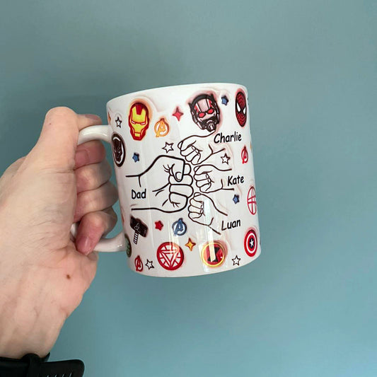 Personalised Super Hero Dad Mug