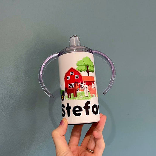 Kids Personalised 12oz Steel Farm Animal Tumbler