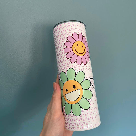 Personalised 20oz Steel Smiley Face Tumbler