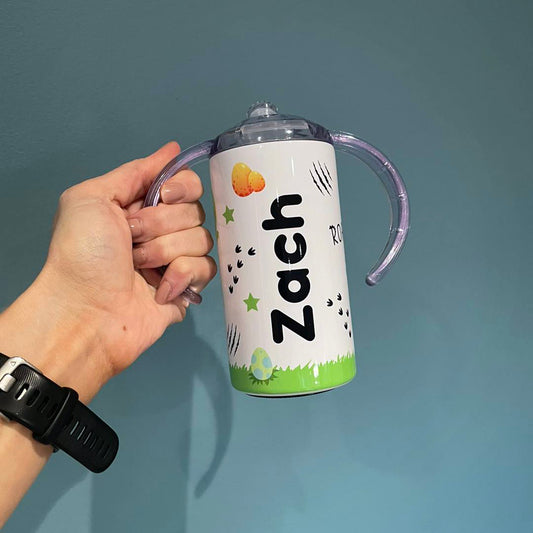 Kids Personalised 12oz Steel Dino Tumbler