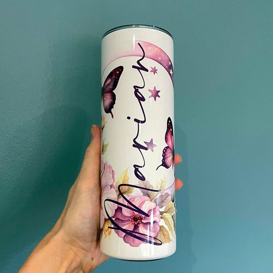 Personalised 20oz Steel Butterfly Tumbler