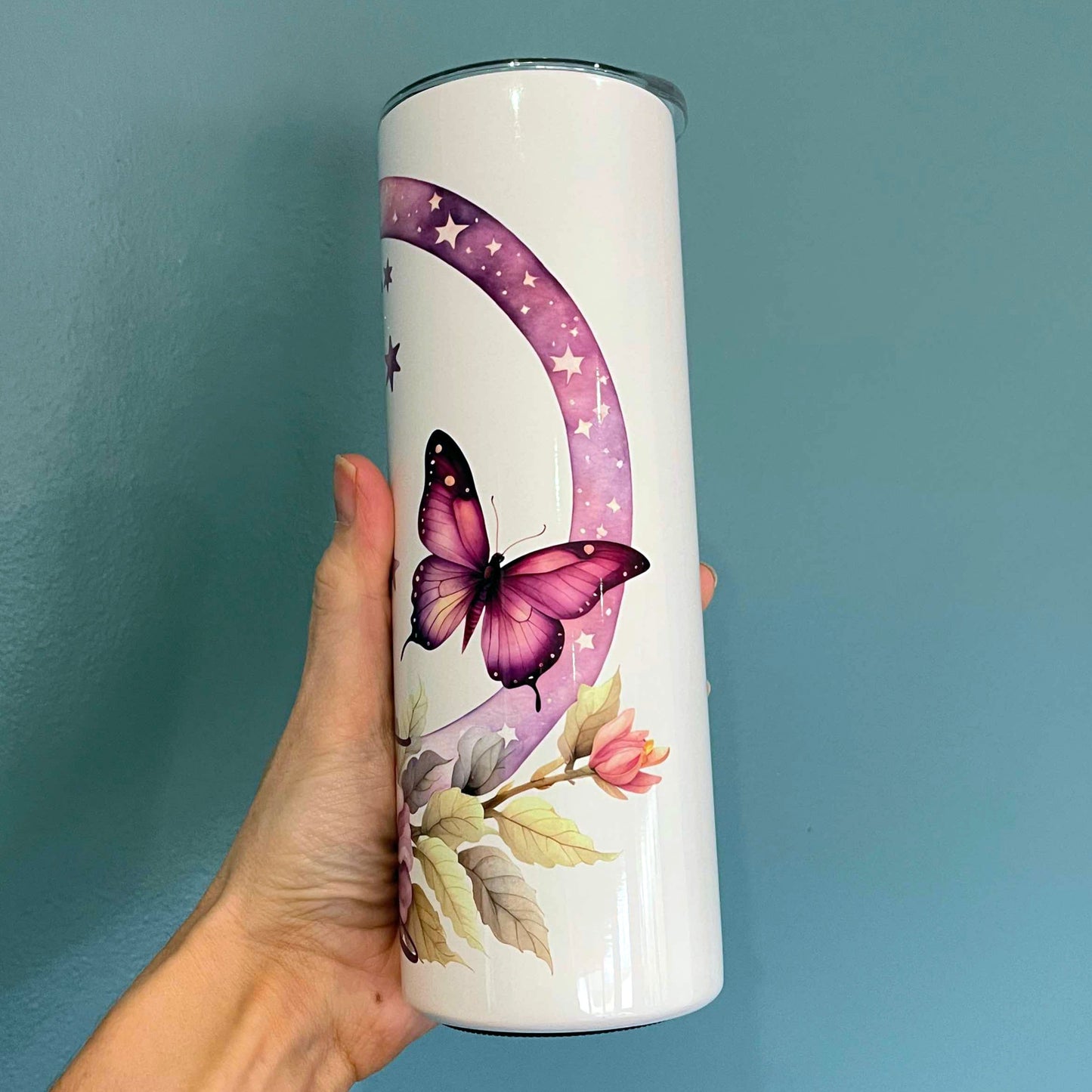 Personalised 20oz Steel Butterfly Tumbler