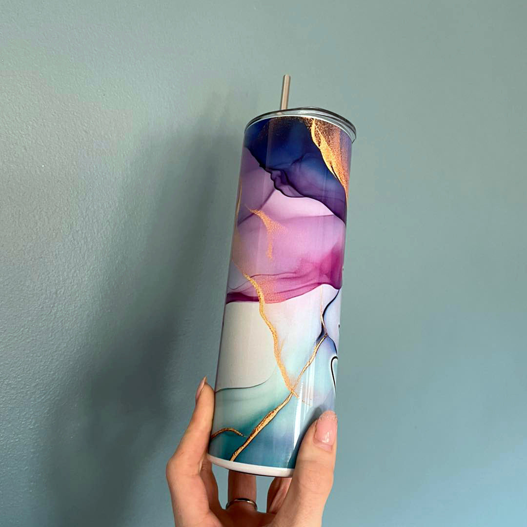 Personalised 20oz Steel Colour Splash Tumbler