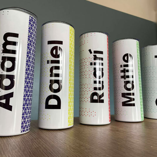 Personalised 20oz Geometric Colour Tumbler