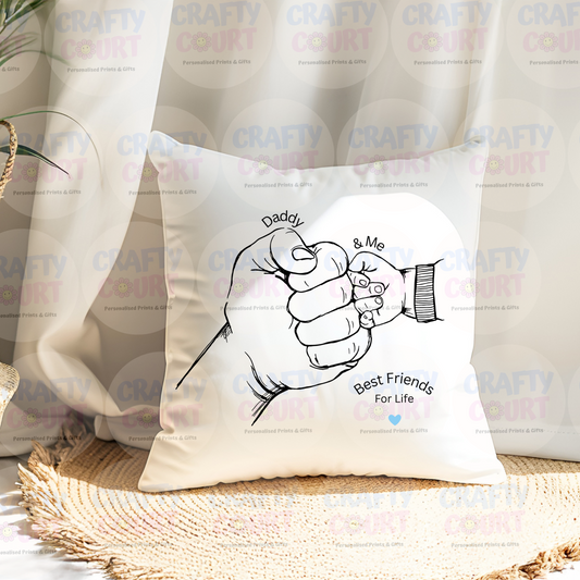 Personalised Cushion for Dad: Daddy & Me Fist Pump