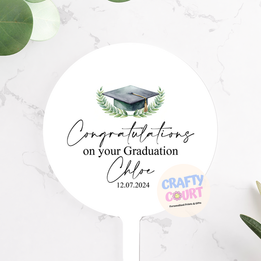 Personalised Cake Toppers: Graduation green