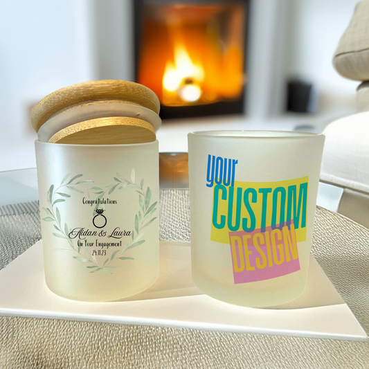 Personalised Engagement Candle Jar & Tea Light