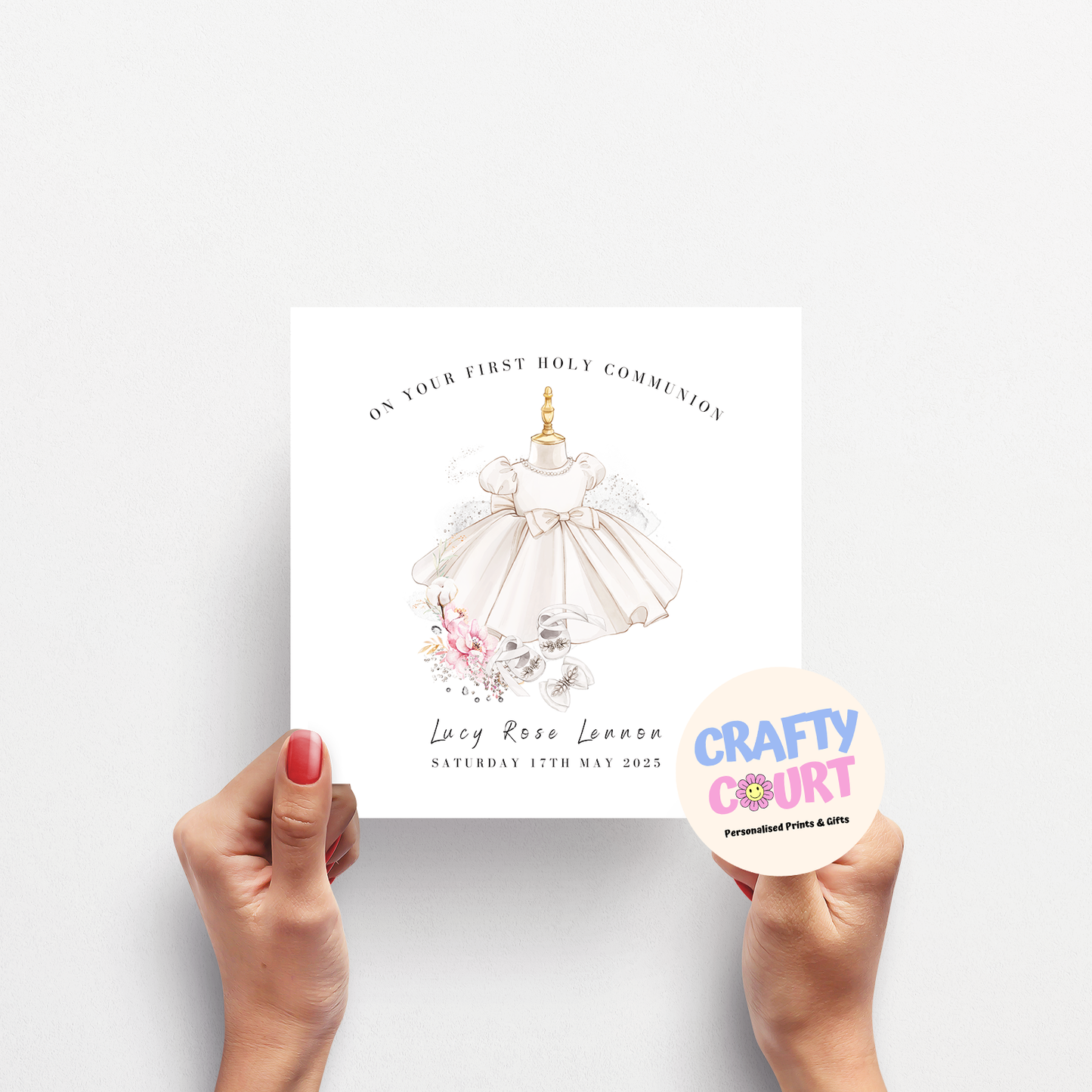 Personalised Holy Communion Card: Dress