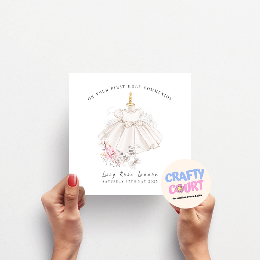 Personalised Holy Communion Card: Dress
