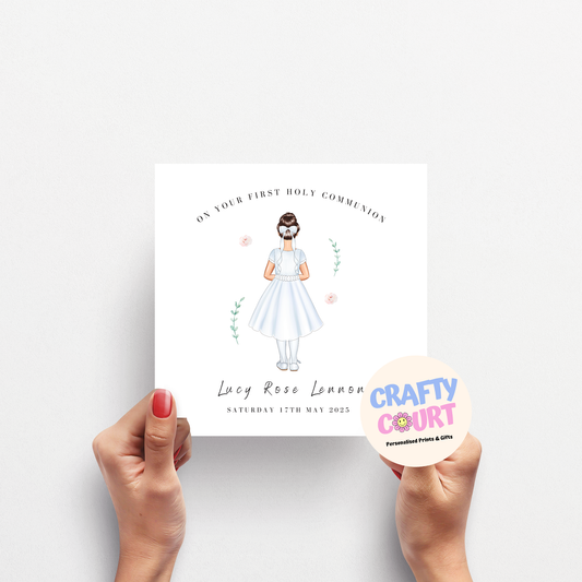 Personalised Holy Communion Card: Girl