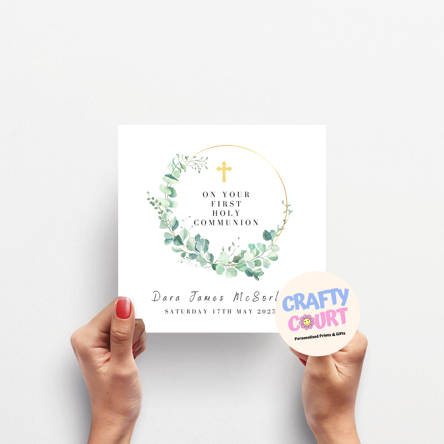 Personalised Holy Communion Card: Neutral