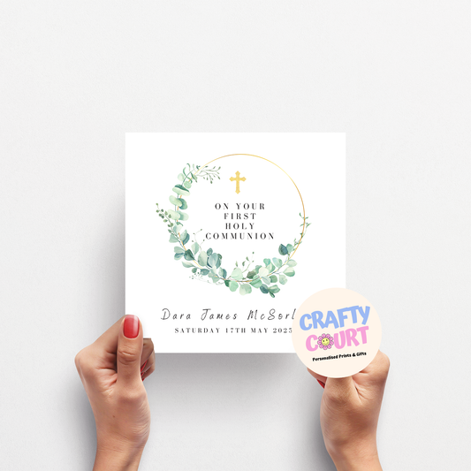 Personalised Holy Communion Card: Neutral