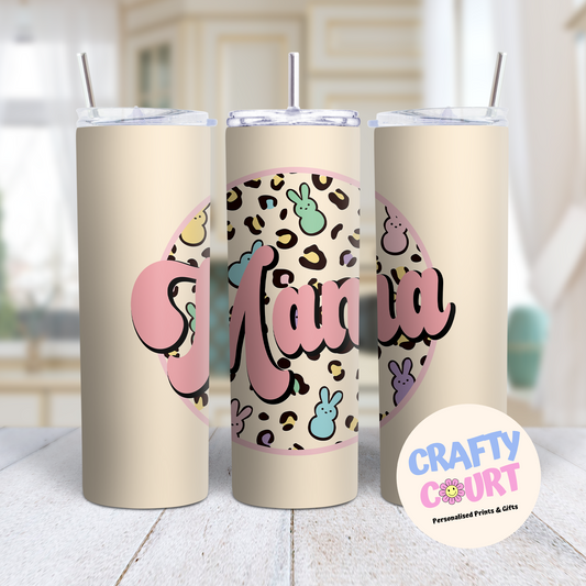 Steel Tumbler Set: Mama & Mini Retro Bunny