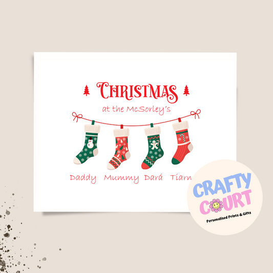 Personalised Christmas Stocking Print