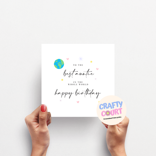 Personalised Birthday Card: World