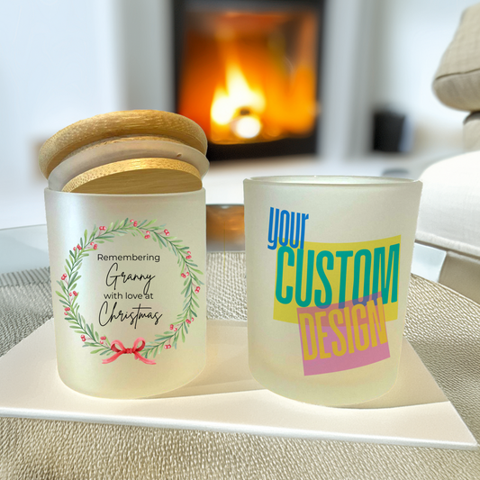 Personalised Loved One at Christmas Memorial Candle Jar & Tea Light