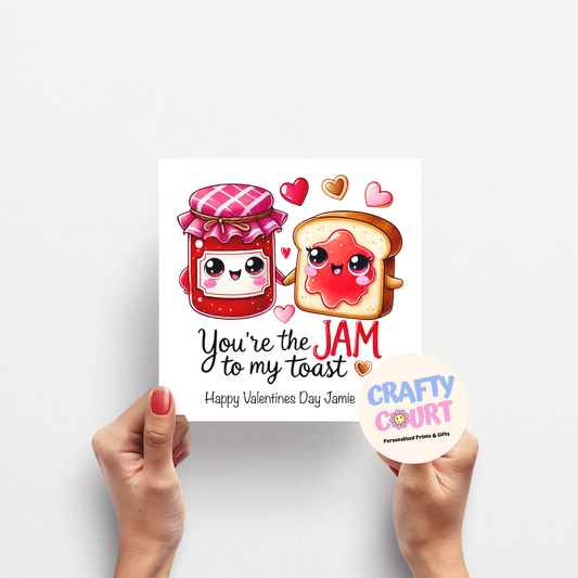Personalised Valentine's Day Card; Jam to my toast