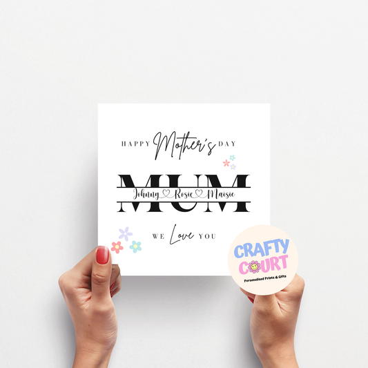Personalised Mother's Day Card: Floral