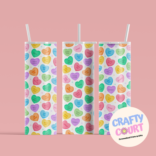 Personalised 20oz Steel Love Hearts Tumbler