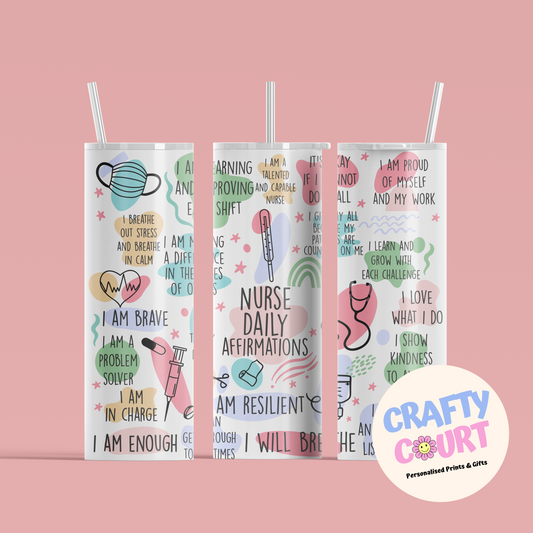 20oz Steel Nurse Affirmations Tumbler