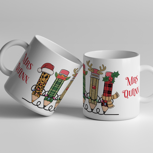 Personalised Teacher Christmas Mug