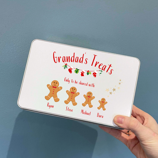Personalised Christmas Biscuit & Treats Tins