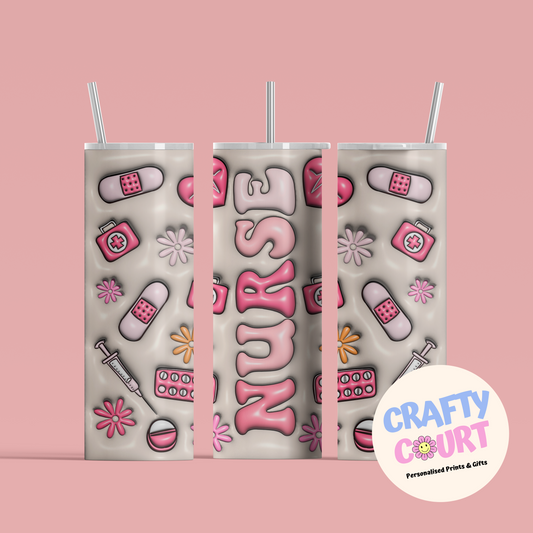20oz Steel 3D Nurse Tumbler