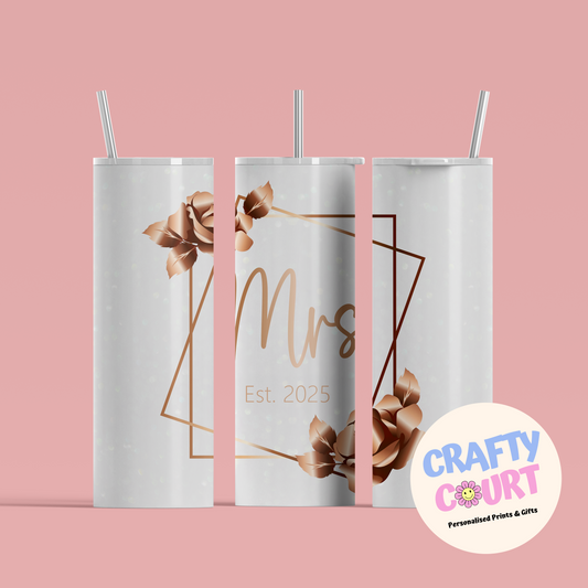 20oz Steel Tumbler Set: Mr & Mrs 2025